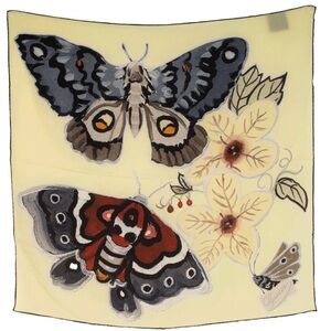 Gucci X Kris Knight Butterfly Flora Printed Silk Scarf